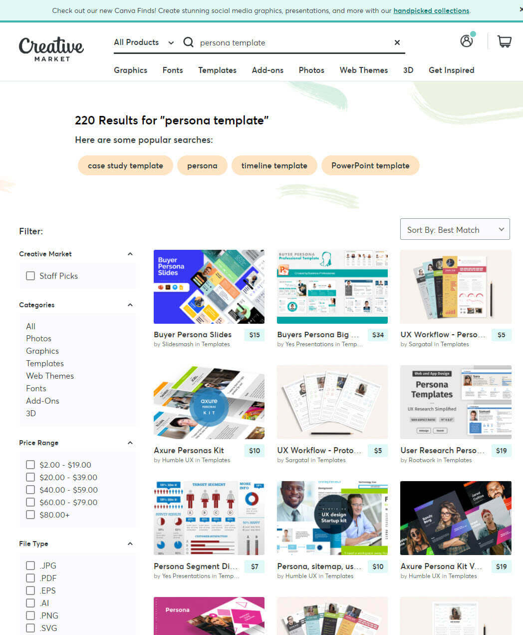 Creative Market Persona Templates